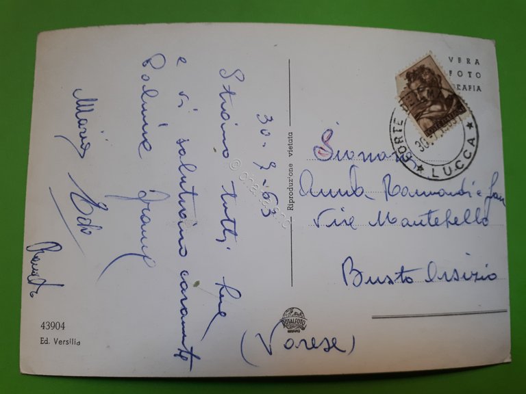 Cartolina - Alta Versilia - Pontestazzemese - 1963