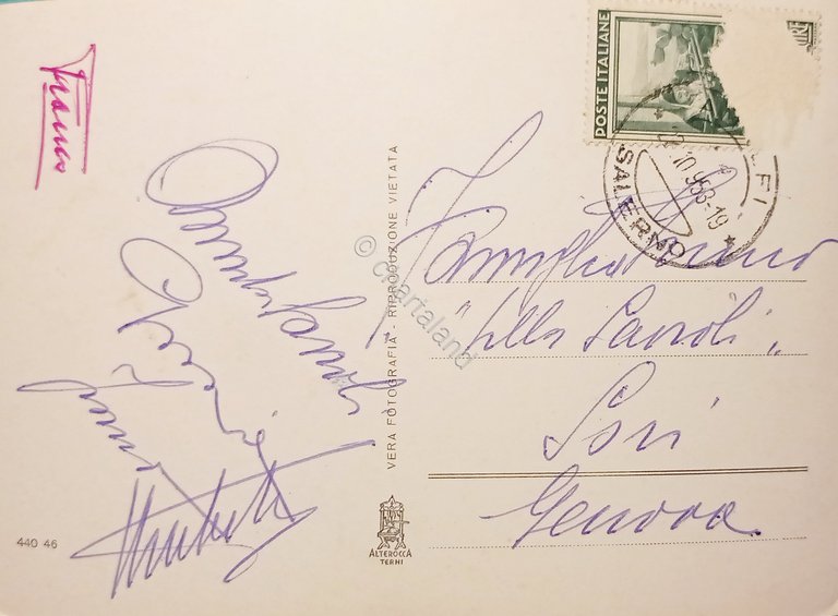 Cartolina - Amalfi dalla Terrazza dell'Hotel Cappuccini - 1958