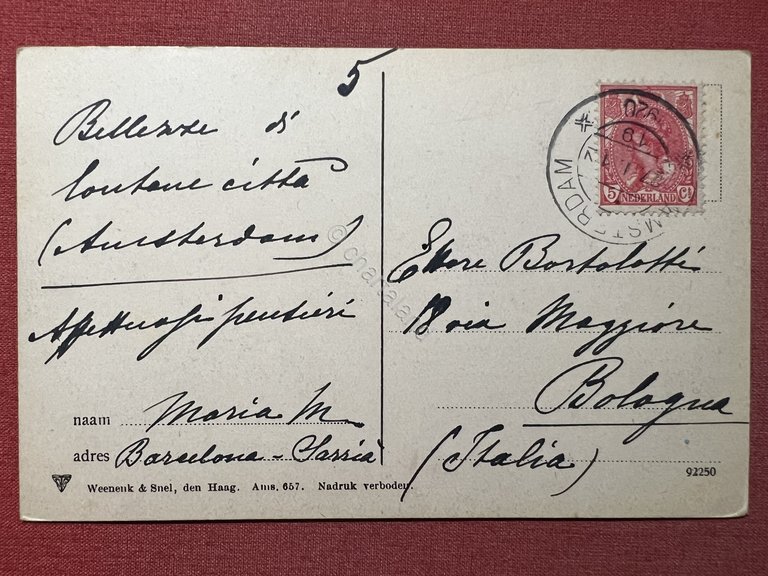 Cartolina - Amsterdam - Keizersgracht - 1920