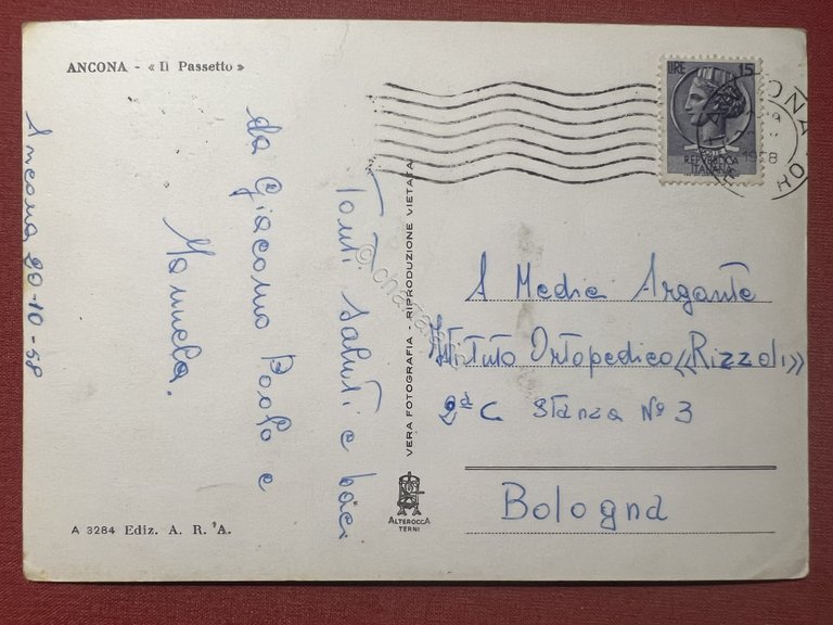 Cartolina - Ancona - Il Passetto - 1958