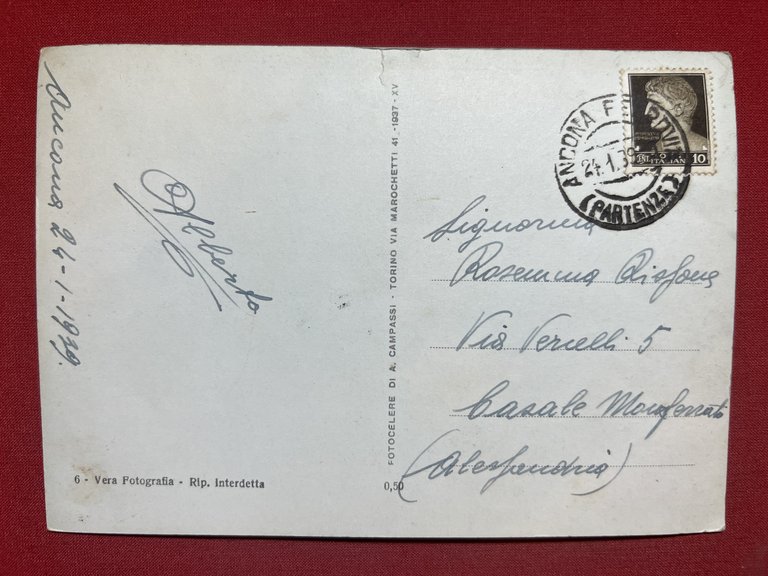 Cartolina - Ancona - Il Porto - 1939