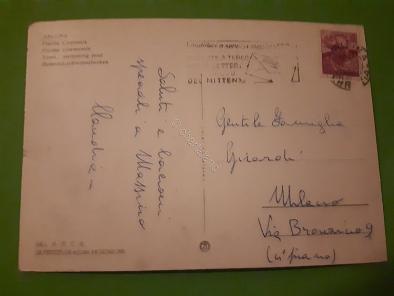 Cartolina - Ancona - Piscina Comunale - 1970 ca.