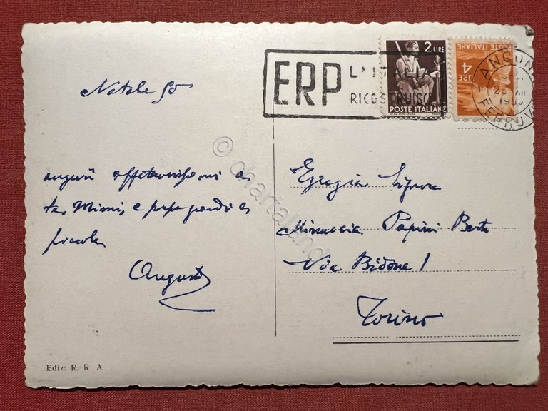 Cartolina - Ancona - Viale Cristoforo Colombo - 1955