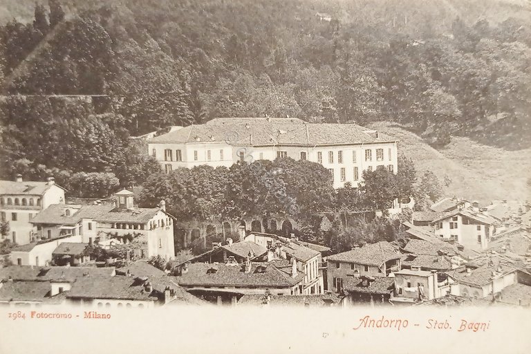Cartolina - Andorno ( Biella ) - Stabilimento Bagni - …