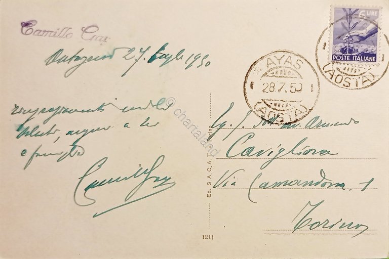 Cartolina - Antagnod - Sfondo M. Rosa ( Valle d'Aosta …