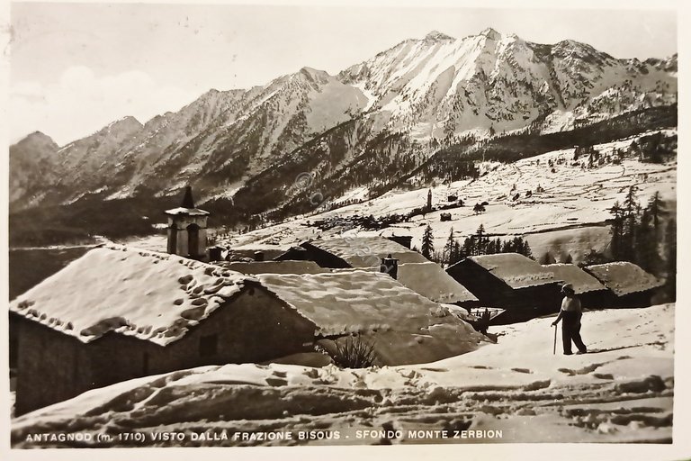 Cartolina - Antagnod - Visto dalla Frazione Bisous - Sfondo …