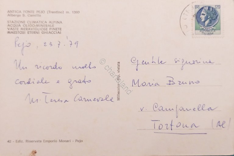 Cartolina - Antica Fonte Pejo ( Trentino ) - Albergo …