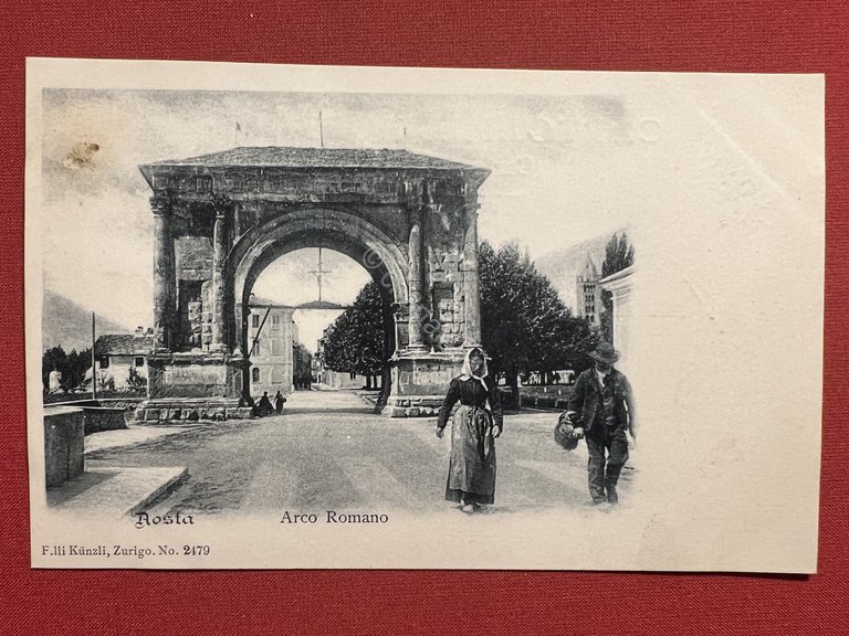 Cartolina - Aosta - Arco Romano - 1900 ca.