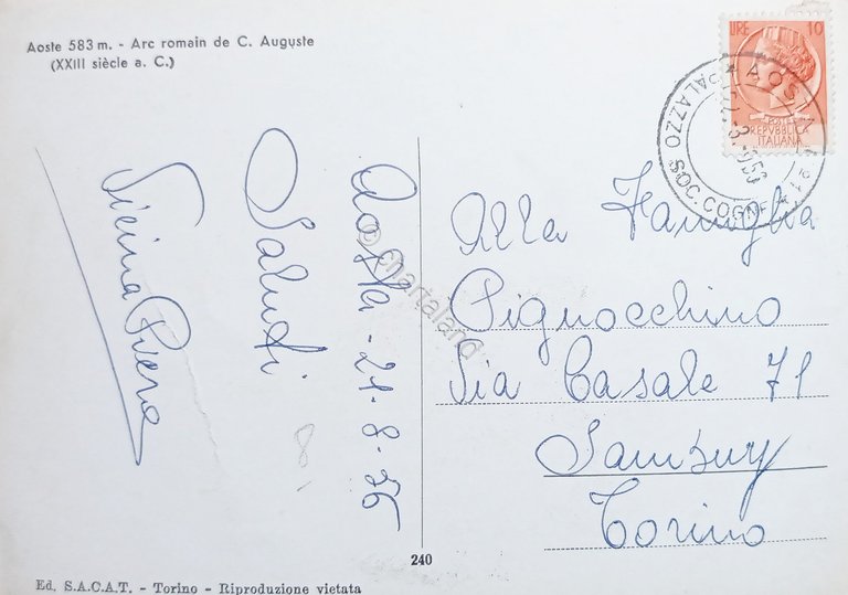 Cartolina - Aosta - Arco Romano di Cesare Augusto - …