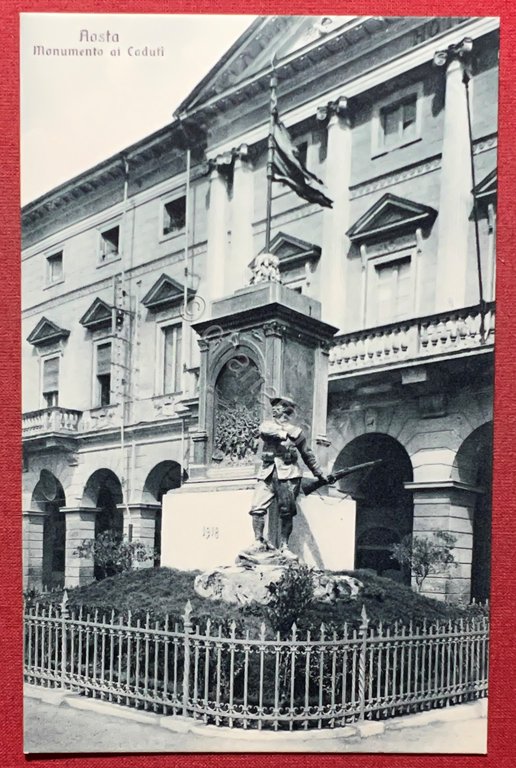 Cartolina - Aosta - Monumento ai Caduti - 1918 ca.