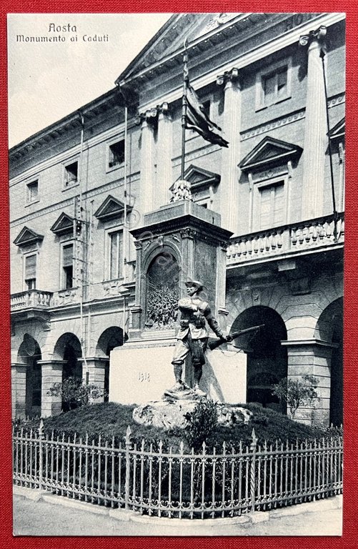 Cartolina - Aosta - Monumento ai Caduti - 1920 ca. | Immagine Gallery 2