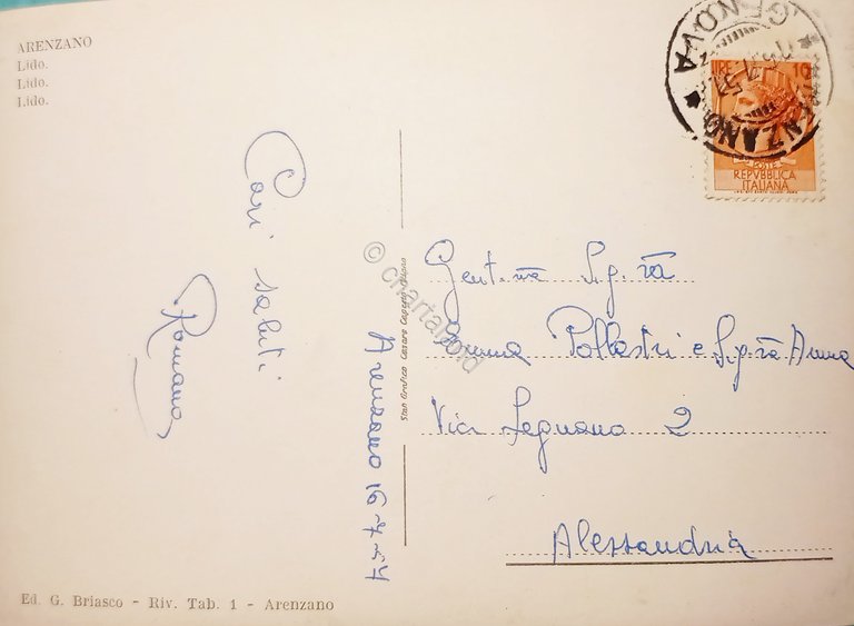 Cartolina - Arenzano - Lido - 1957