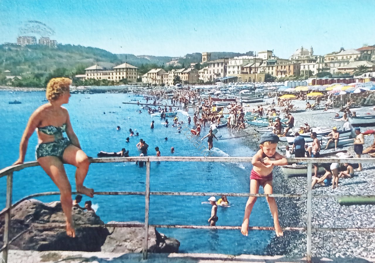 Cartolina - Arenzano - Spiaggia - 1963