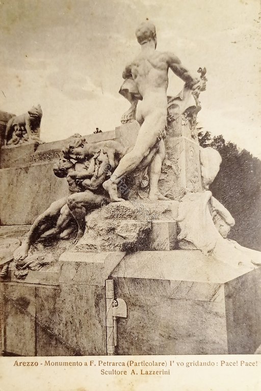 Cartolina - Arezzo - Monumento a F. Petrarca - 1931