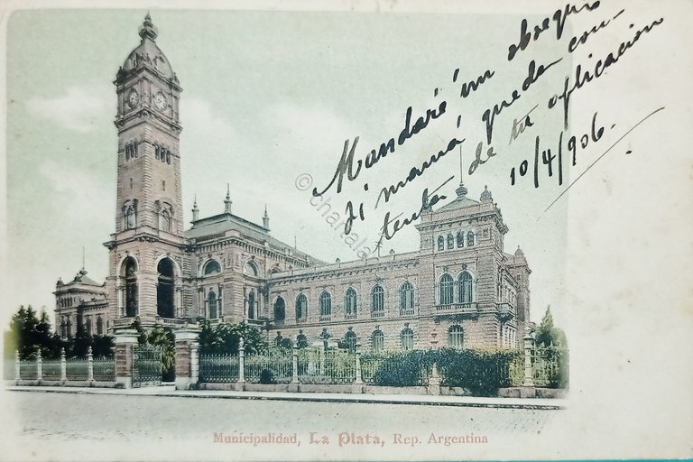 Cartolina - Argentina - La Plata - Municipalidad - 1906