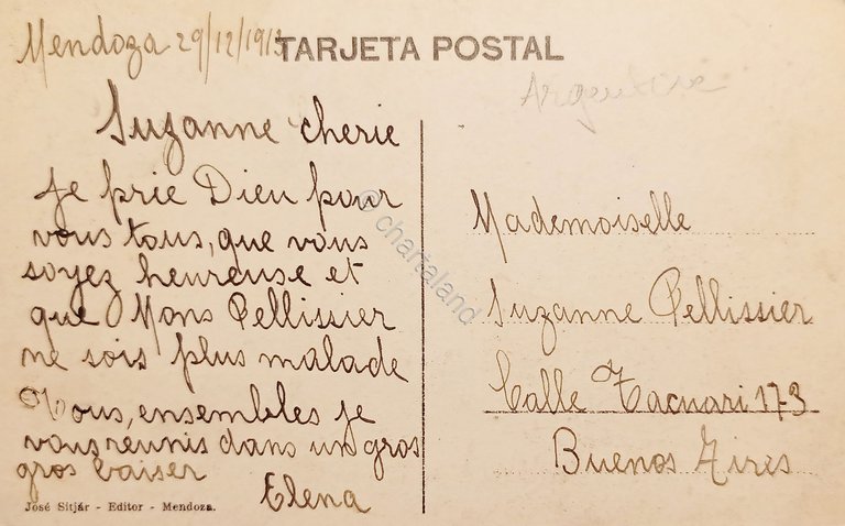 Cartolina - Argentina - Puente Inca - Mendoza - 1913