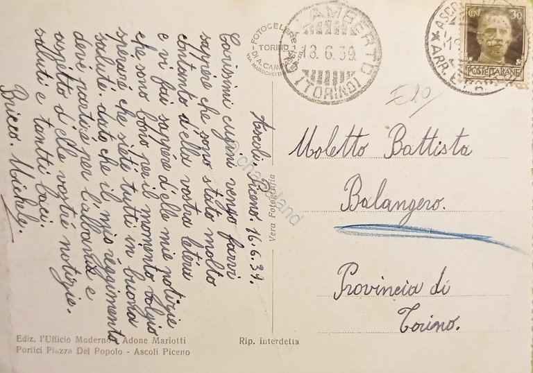 Cartolina - Ascoli Piceno - Piazza Arringo con il Palazzo …