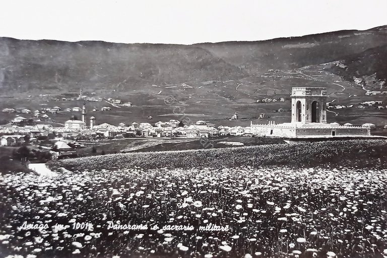 Cartolina - Asiago - Panorama e Sacrario Militare - 1954