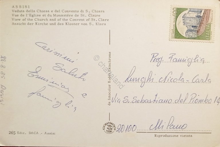 Cartolina - Assisi - Veduta della Chiesa e del Convento …