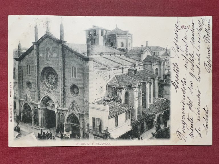 Cartolina - Asti - Chiesa di S. Secondo - 1903