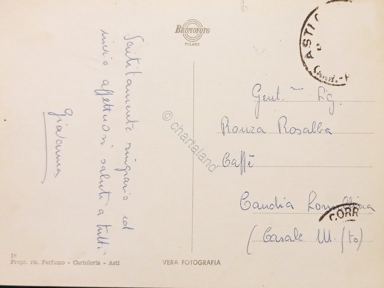 Cartolina - Asti - Corso Vittorio Alfieri - 1960 ca.
