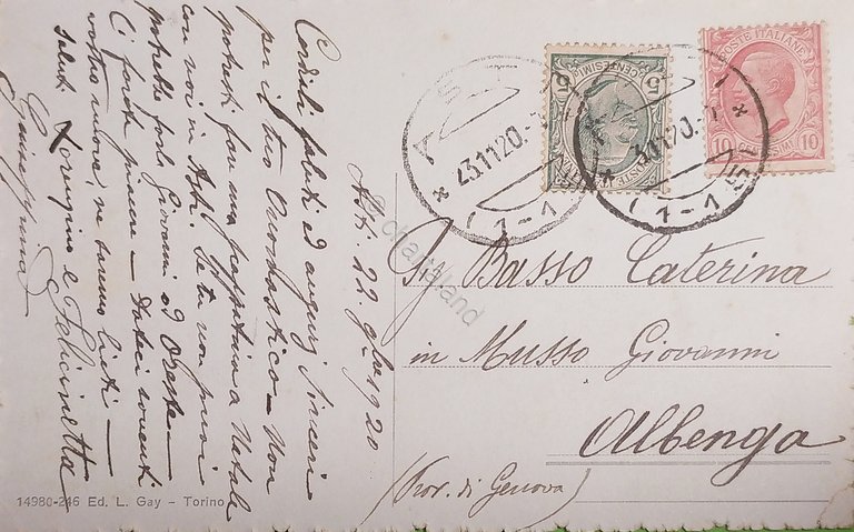 Cartolina - Asti - Monumento a Umberto I - 1920