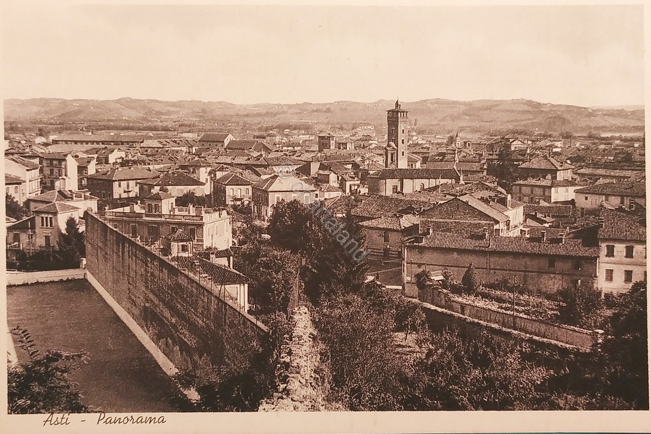 Cartolina - Asti - Panorama - 1934 ca.