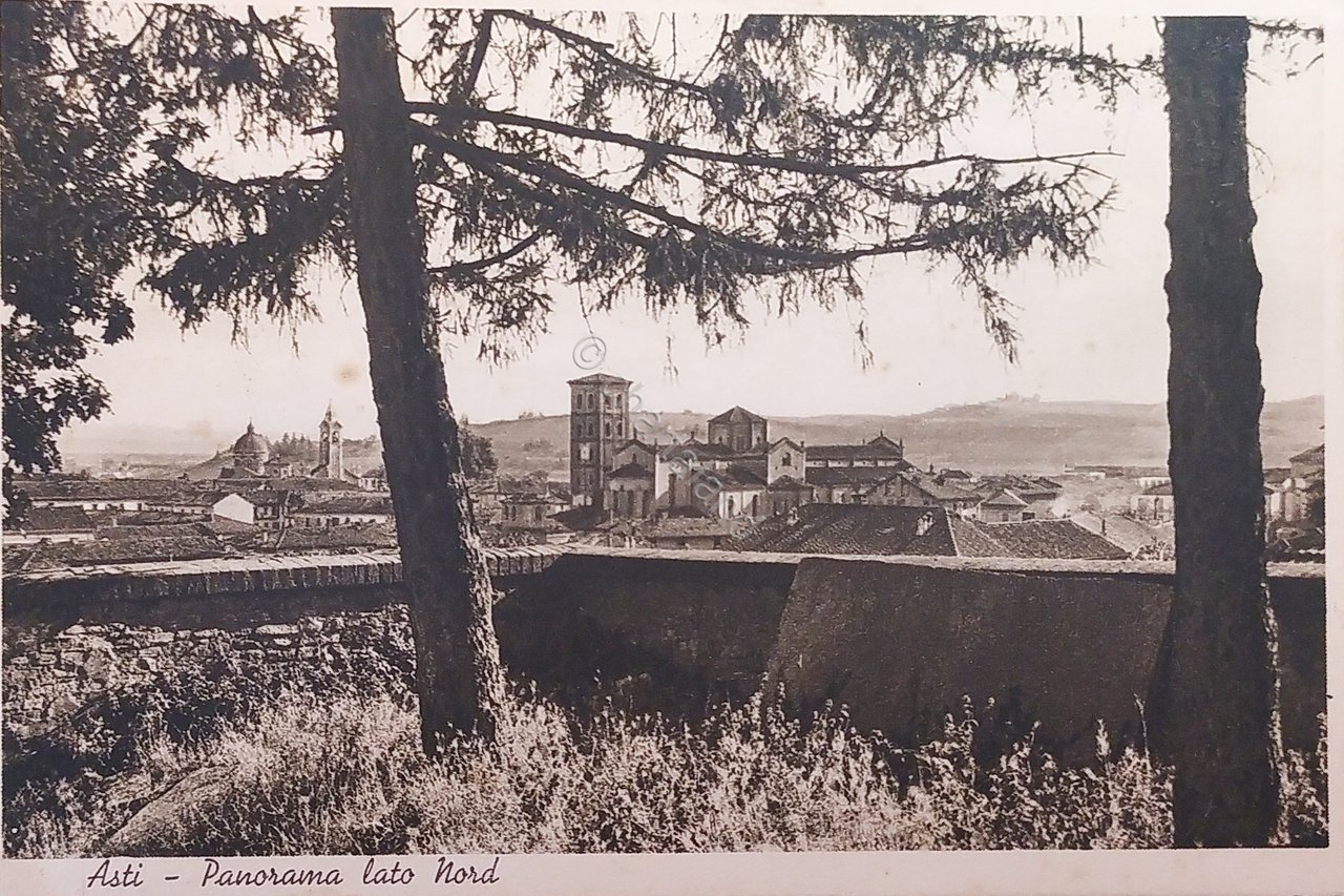 Cartolina - Asti - Panorama lato Nord - 1934 ca.