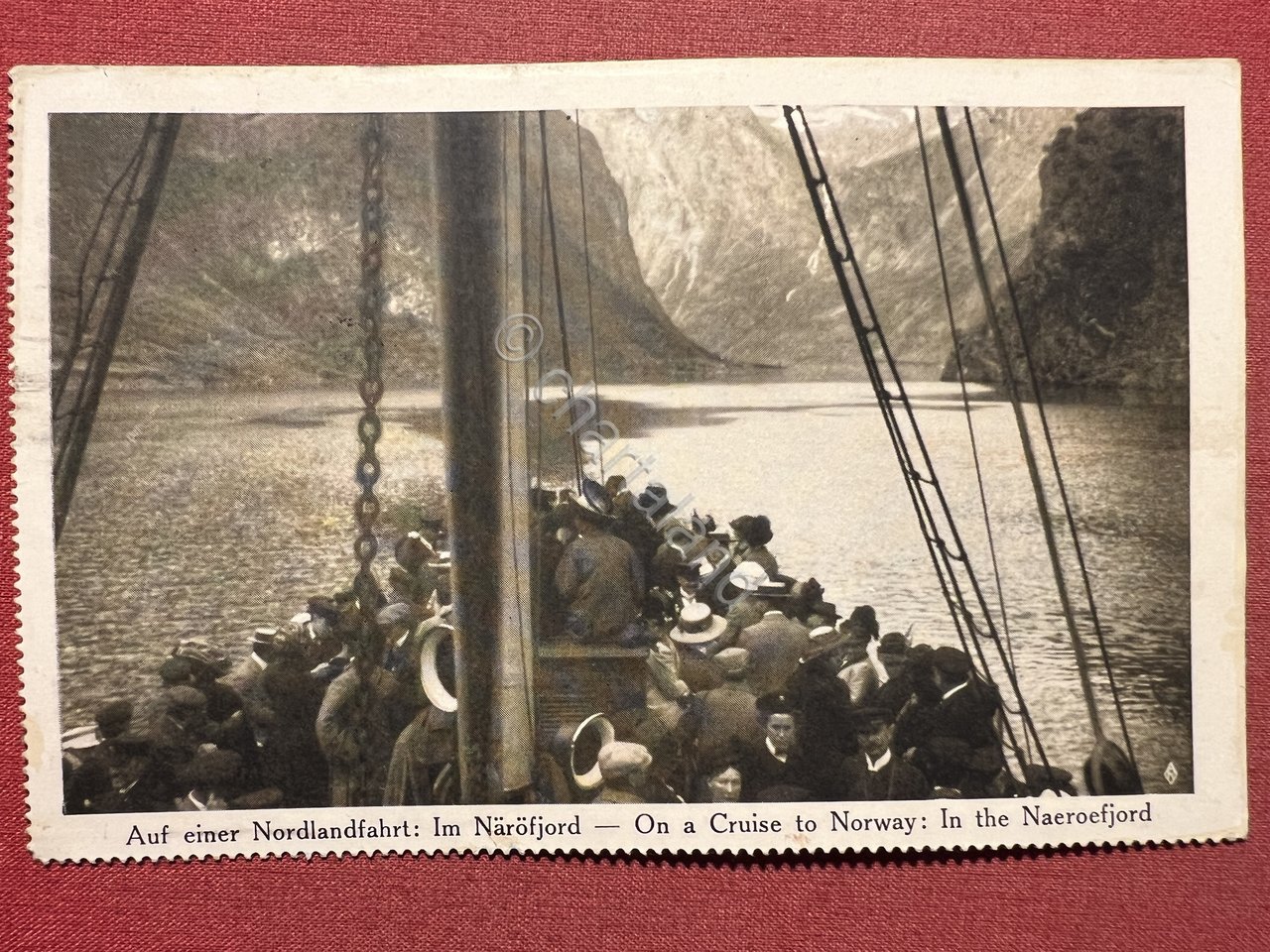 Cartolina - Auf einer Nordlandfahrt: Im Naeroyfjord - Hamburg-Amerika Linie …