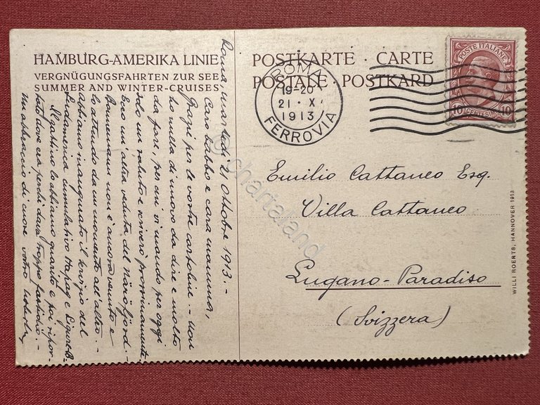 Cartolina - Auf einer Nordlandfahrt: Im Naeroyfjord - Hamburg-Amerika Linie …