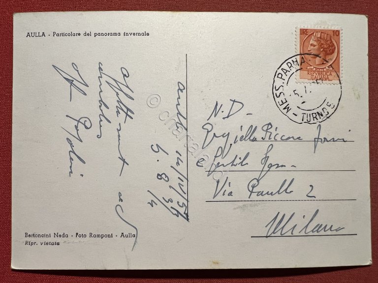 Cartolina - Aulla - Particolare del Panorama invernale - 1957 | Immagine Gallery 2