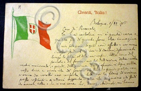 Cartolina - Autografo di Alfredo Galletti critico letterario - 1915