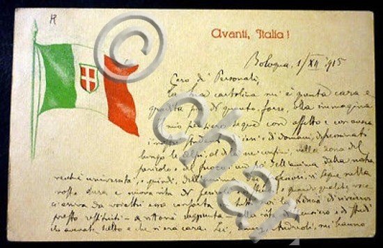 Cartolina - Autografo di Alfredo Galletti critico letterario - 1915