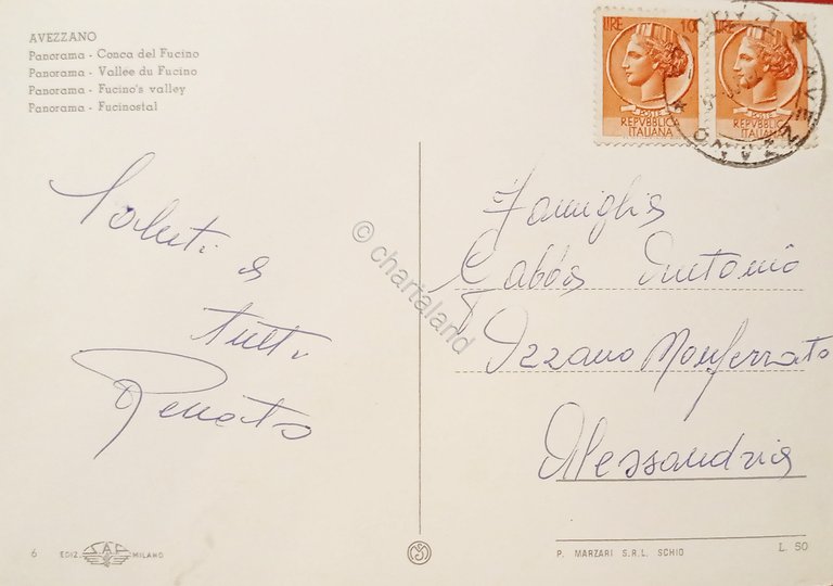 Cartolina - Avezzano - Panorama - Conca del Fucino - …