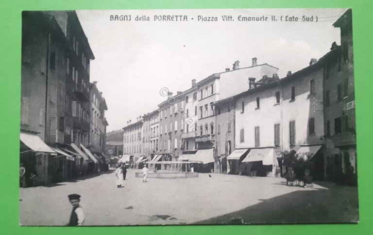 Cartolina - Bagni della Porretta - Piazza Vitt. Emanuele II …
