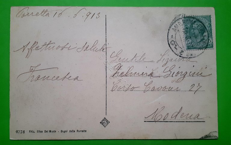 Cartolina - Bagni della Porretta - Piazza Vitt. Emanuele II …