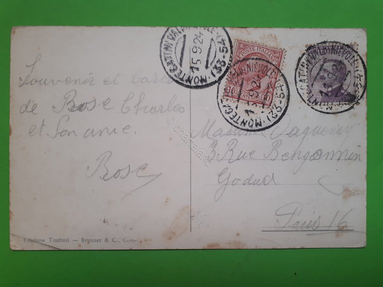 Cartolina - Bagni di Montecatini - Stabilimento Tamerici - 1924