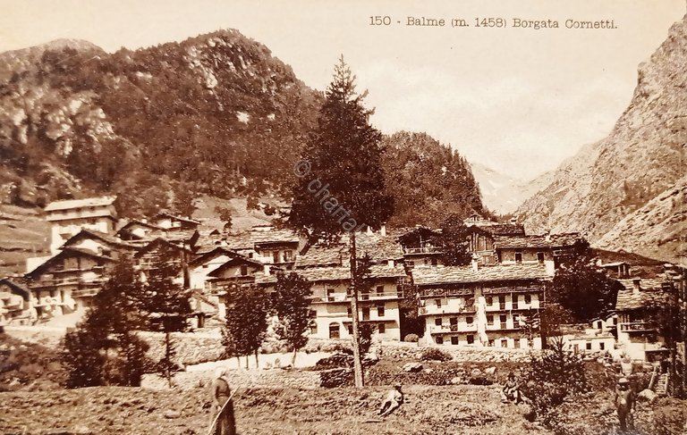 Cartolina - Balme - Borgata Cornetti - 1920 ca.