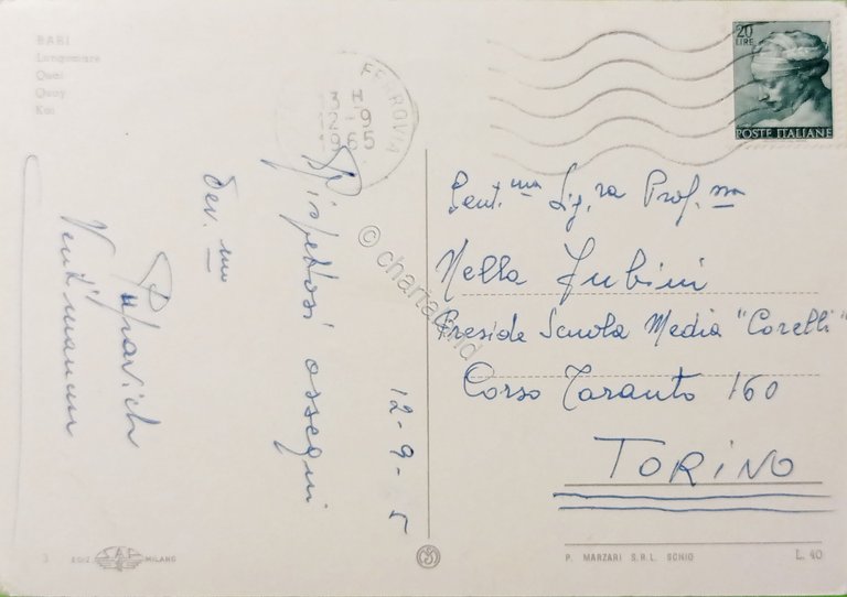 Cartolina - Bari - Lungomare - 1965