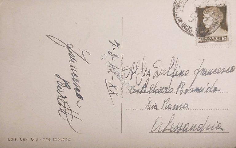 Cartolina - Bari - Monumento Umberto I - 1942