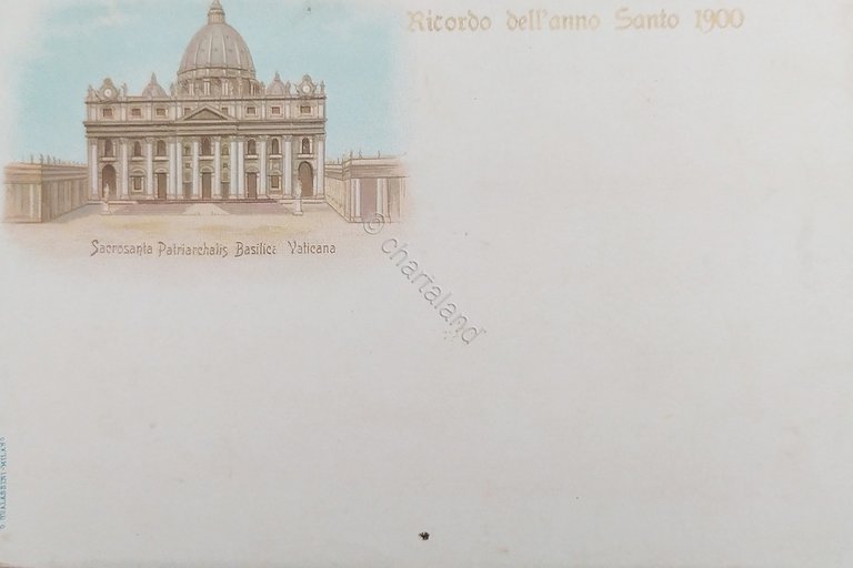 Cartolina - Basilica Vaticana - Ricordo dell'anno Santo - 1900 …
