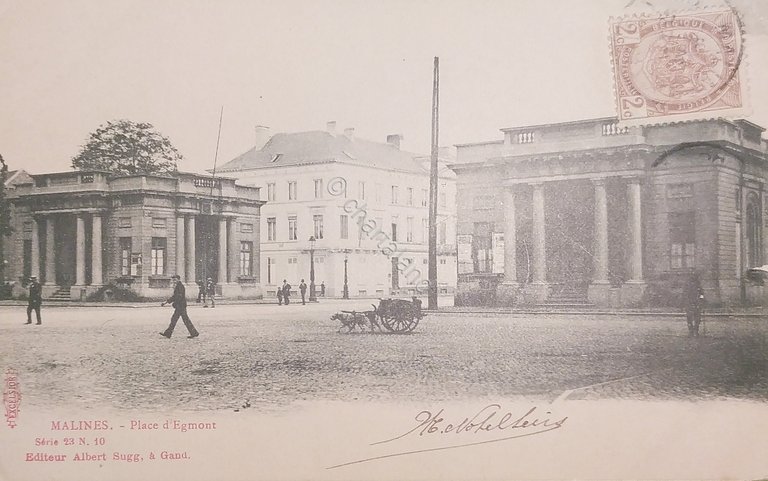 Cartolina - Belgio - Malines - Place d'Egmont - 1900