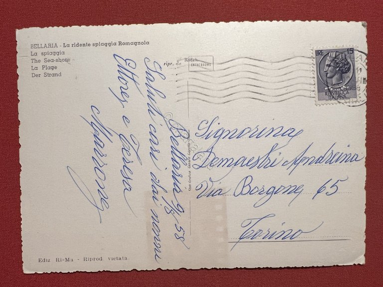 Cartolina - Bellaria (Rimini) - La Ridente Spiaggia Romagnola - …