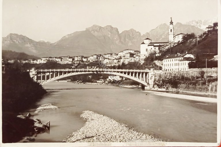 Cartolina - Belluno - Fiume Piave e Ponte della Vittoria …