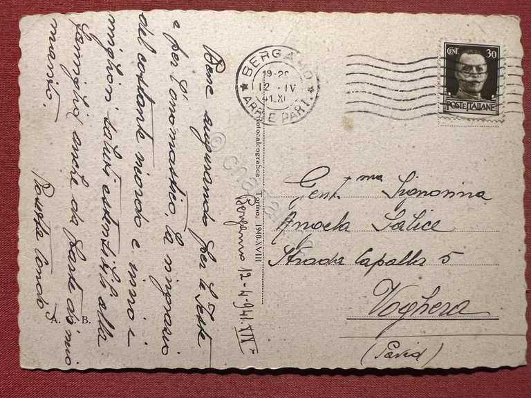 Cartolina - Bergamo - Il Sentierone - 1941