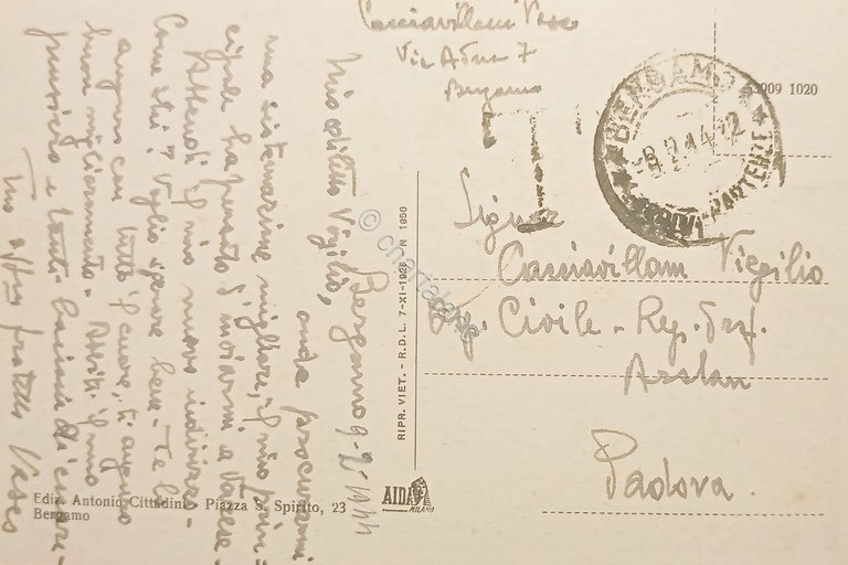 Cartolina - Bergamo - Palazzo delle Regie Poste e Telegrafi …