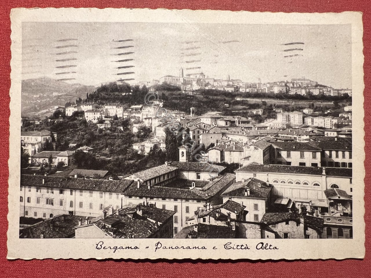 Cartolina - Bergamo - Panorama e Città Alta - 1940