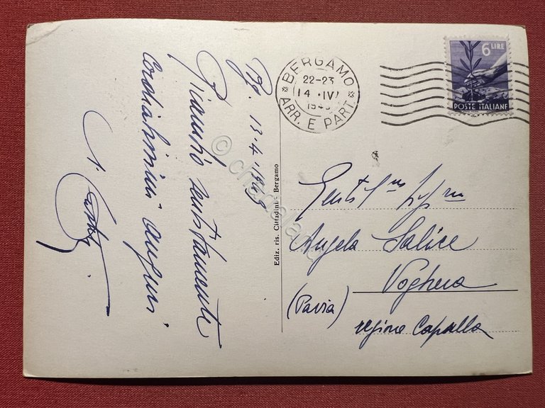 Cartolina - Bergamo - Porta Nuova - 1949