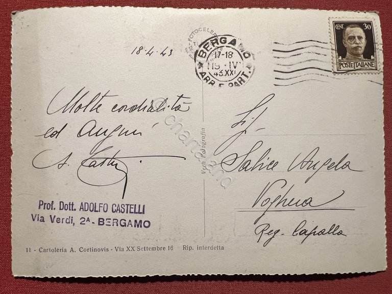 Cartolina - Bergamo - Via M. O. A. Locatelli - …