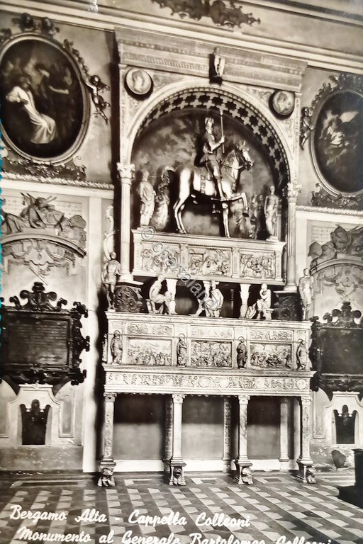 Cartolina - Bergamo Alta - Cappella Colleoni - Monumento al …
